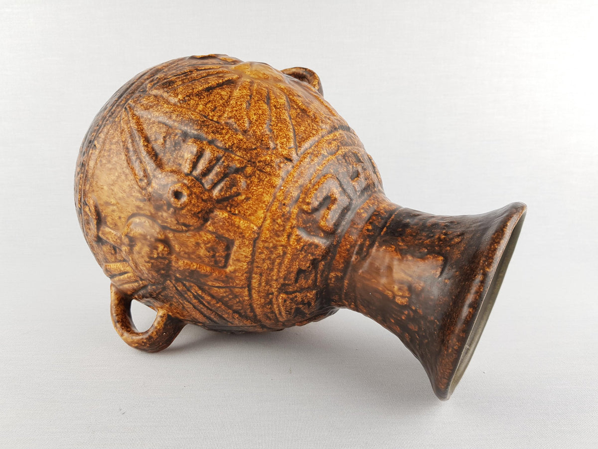 Vintage JASBA KERAMIK Caramel Brown Vase | "Mexico" Decor 1968 | Model 1096-30