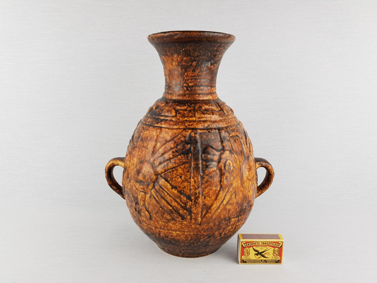 Vintage JASBA KERAMIK Caramel Brown Vase | "Mexico" Decor 1968 | Model 1096-30