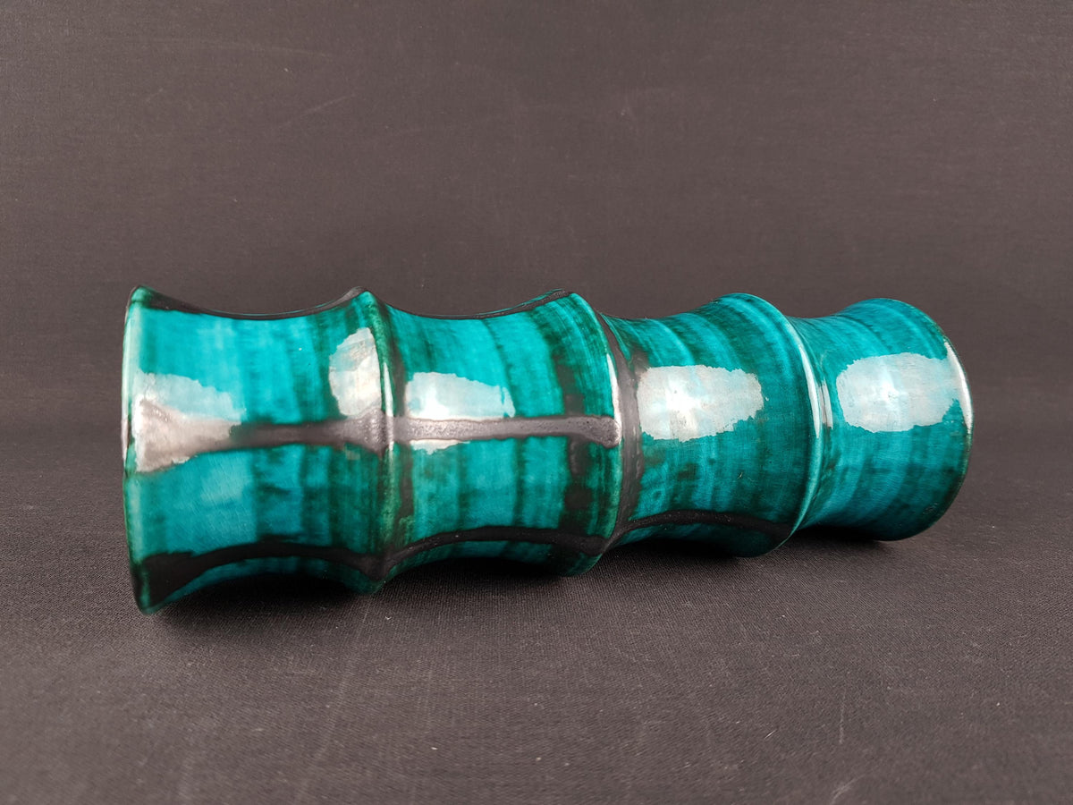 Vintage JASBA KERAMIK Turquoise Vase 100 22 West German Pottery 1950s