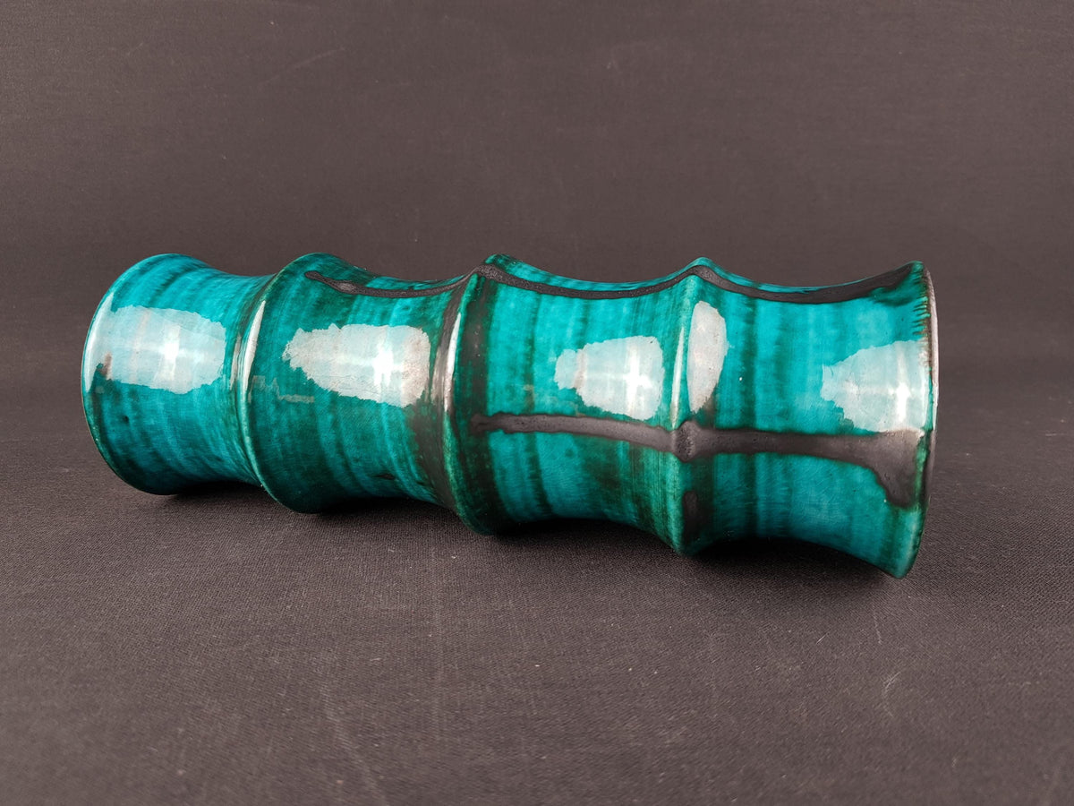 Vintage JASBA KERAMIK Turquoise Vase 100 22 West German Pottery 1950s