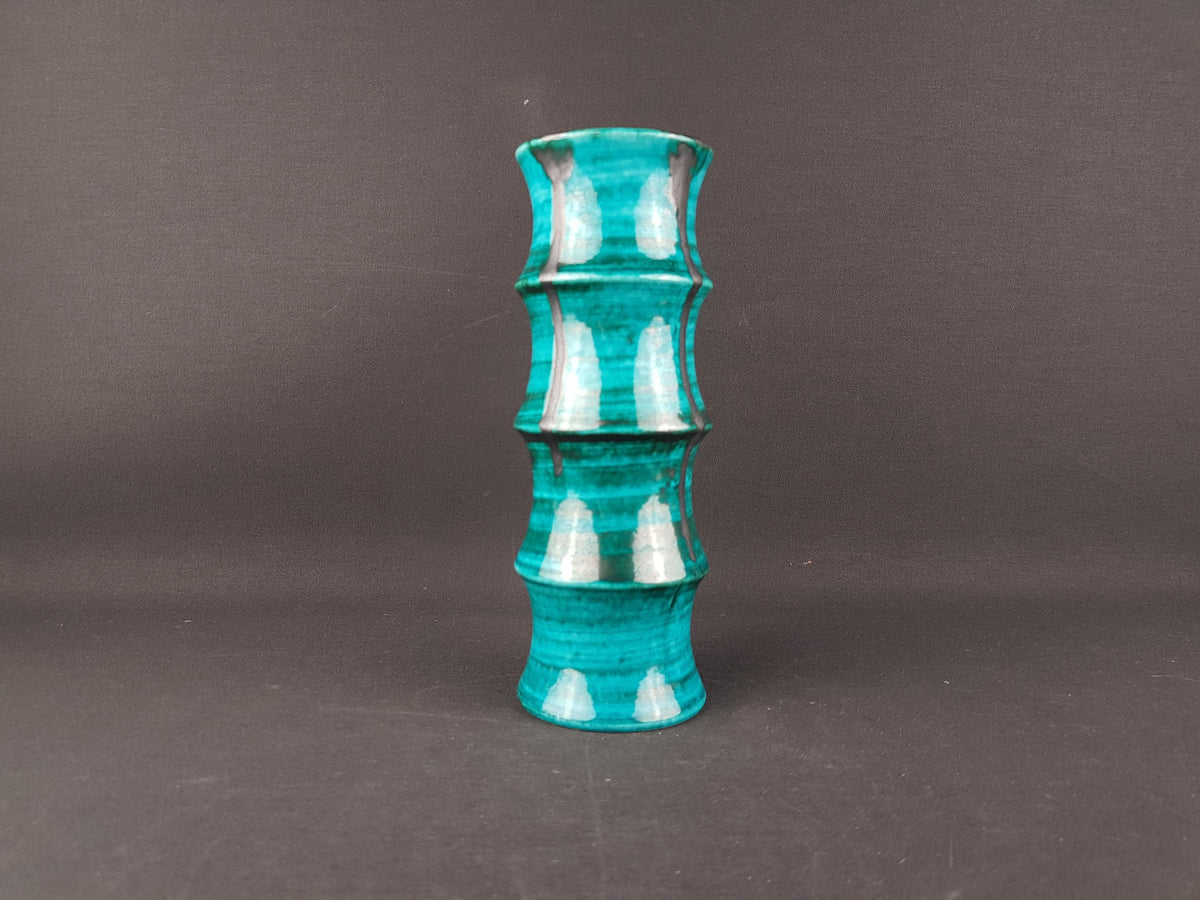 Vintage JASBA KERAMIK Turquoise Vase 100 22 West German Pottery 1950s