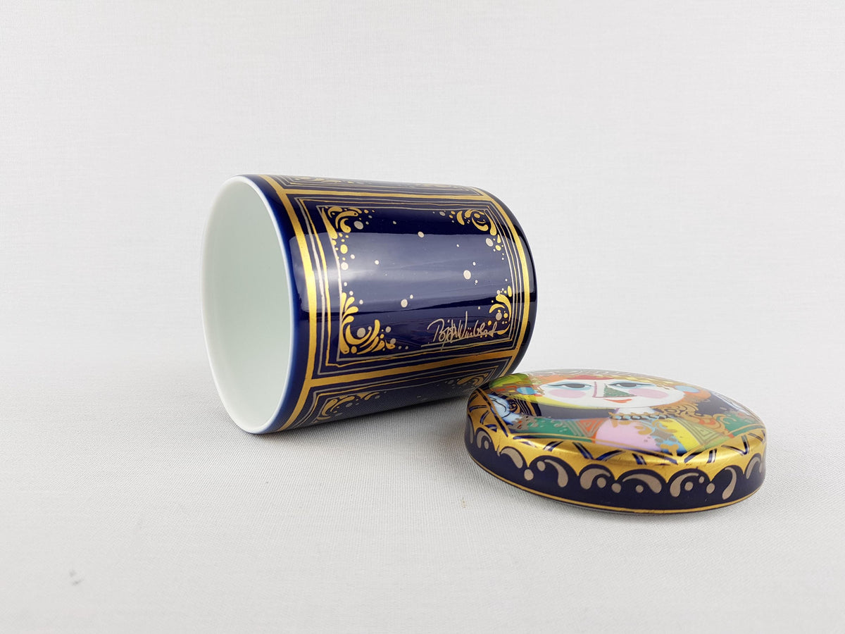 Vintage ROSENTHAL PORZELLAN Studio Linie Porcelain Storage Box 1001 Night Serie by Bjorn Wiinblad 1970s