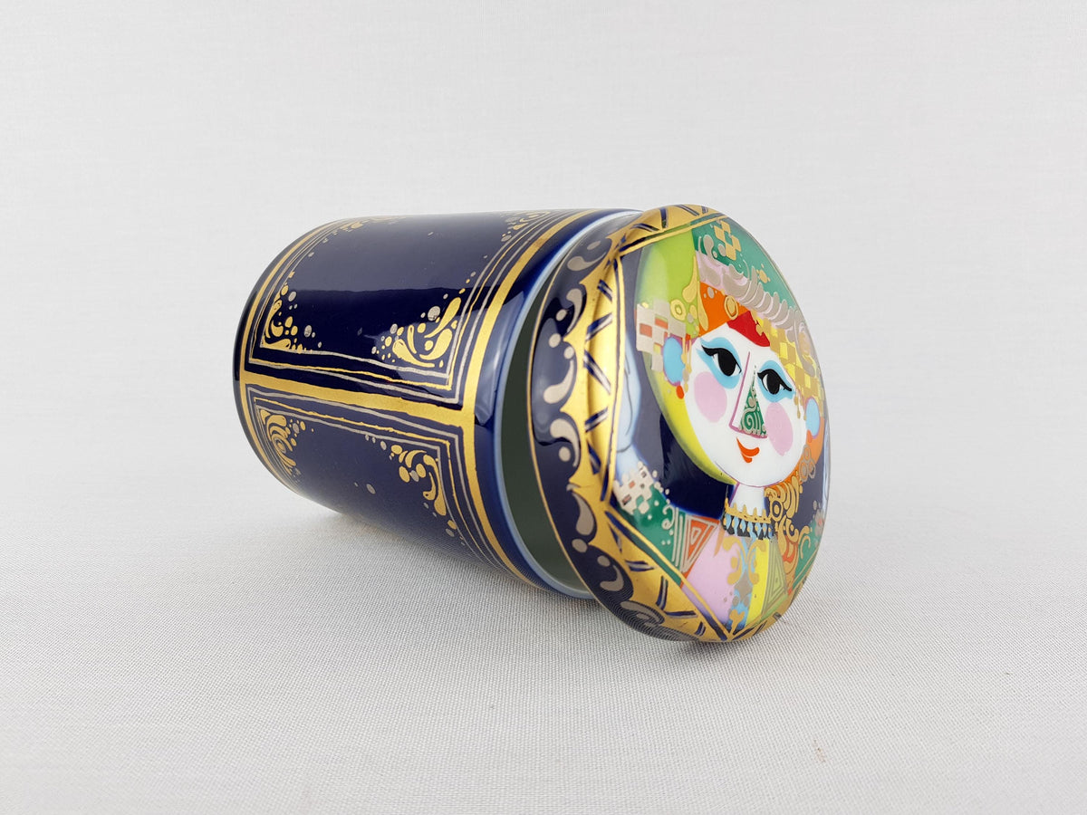 Vintage ROSENTHAL PORZELLAN Studio Linie Porcelain Storage Box 1001 Night Serie by Bjorn Wiinblad 1970s