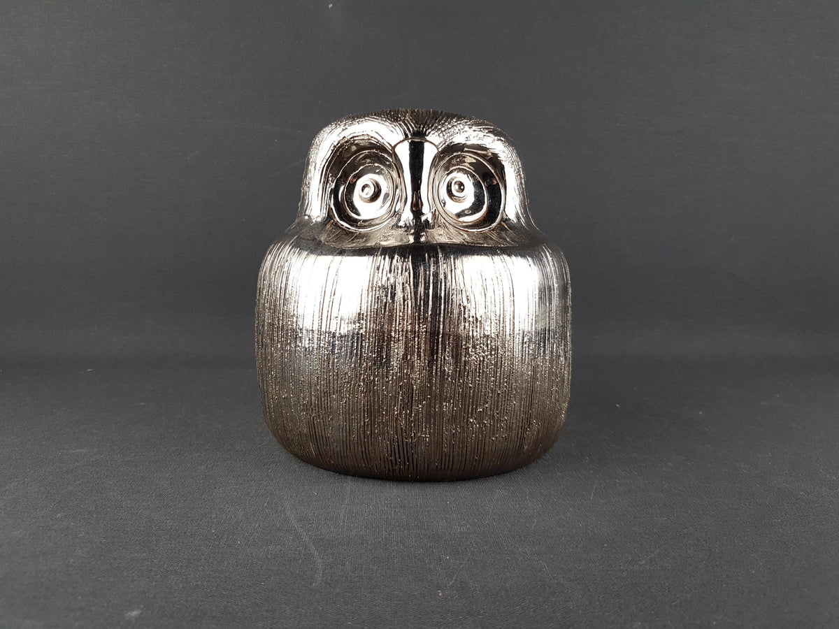 Vintage Rare BITOSSI Owl Silver by Aldo Londi 1970s