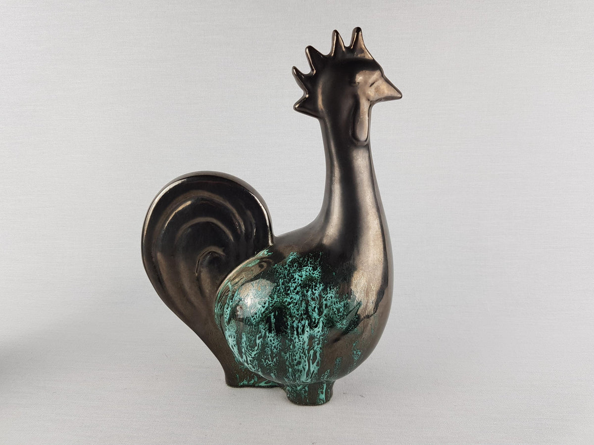 Vintage OTTO KERAMIK Pair of Roosters - West German Pottery 1980's