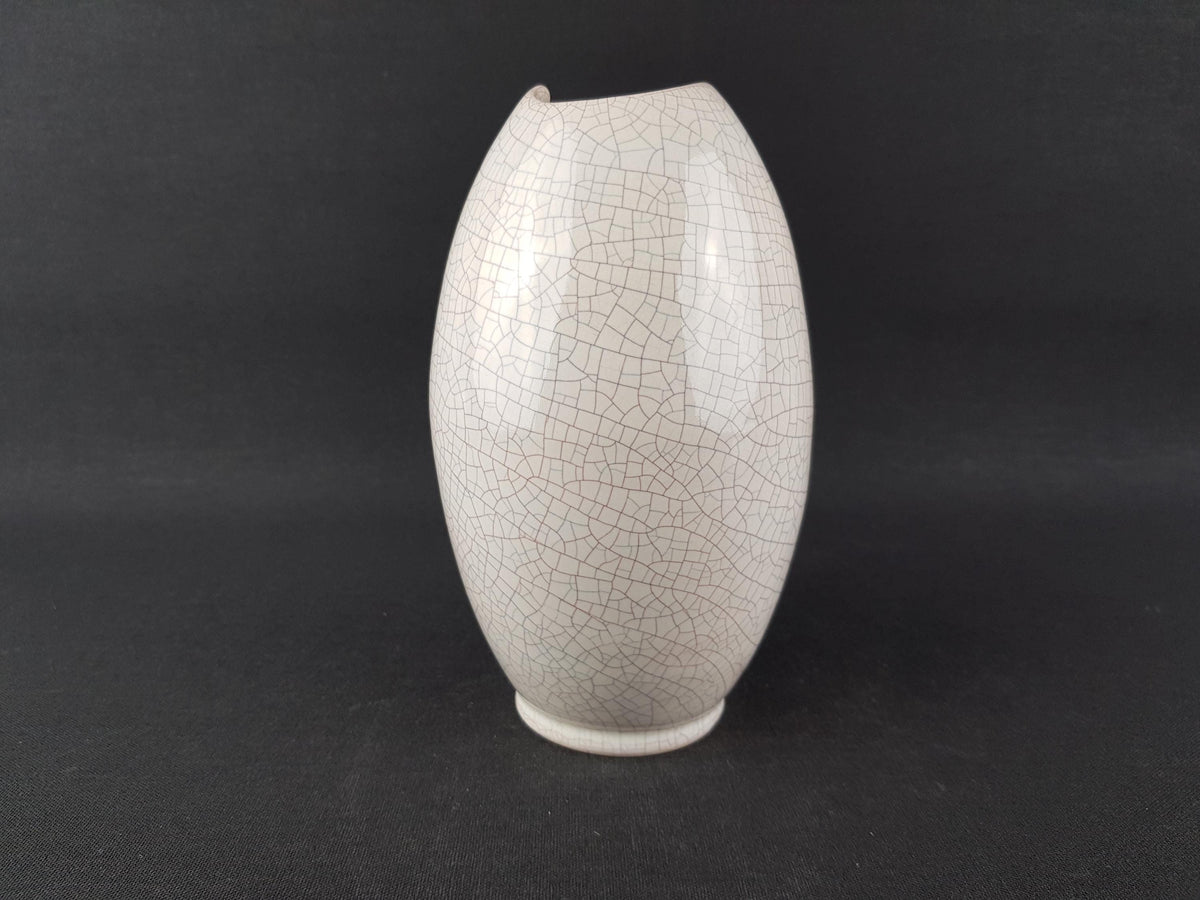 Vintage SILBERDISTEL Craquele Vase with "Korsika" Decor, West German Pottery 1957
