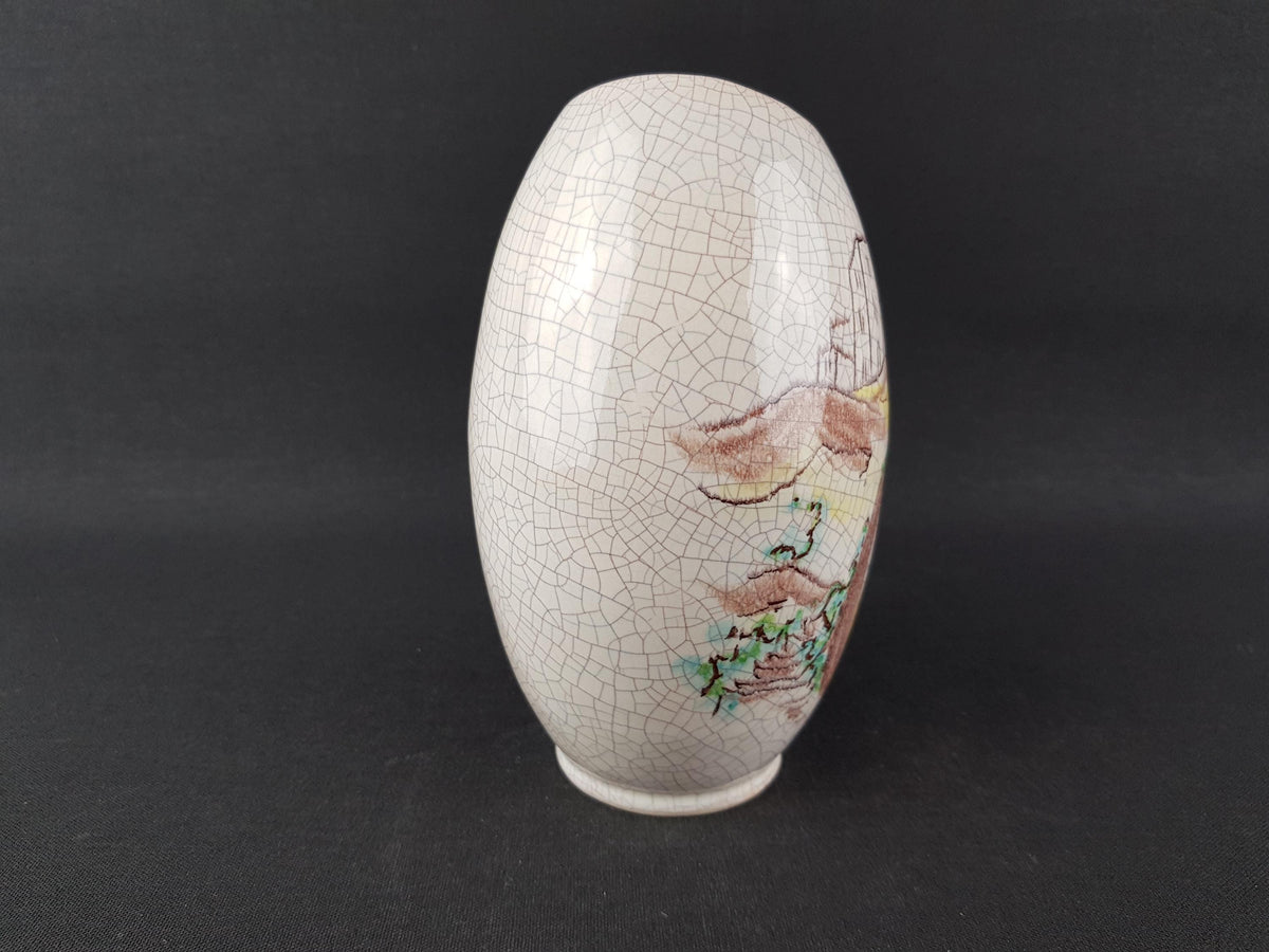 Vintage SILBERDISTEL Craquele Vase with "Korsika" Decor, West German Pottery 1957