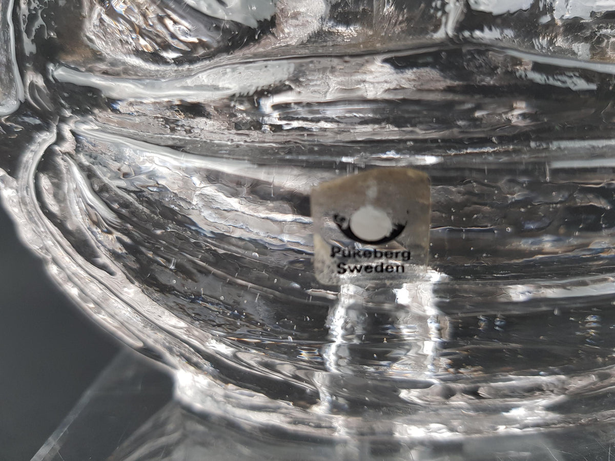 Vintage PUKEBERG GLASS Swedish Glass Ship by Uno Westerberg 1970s