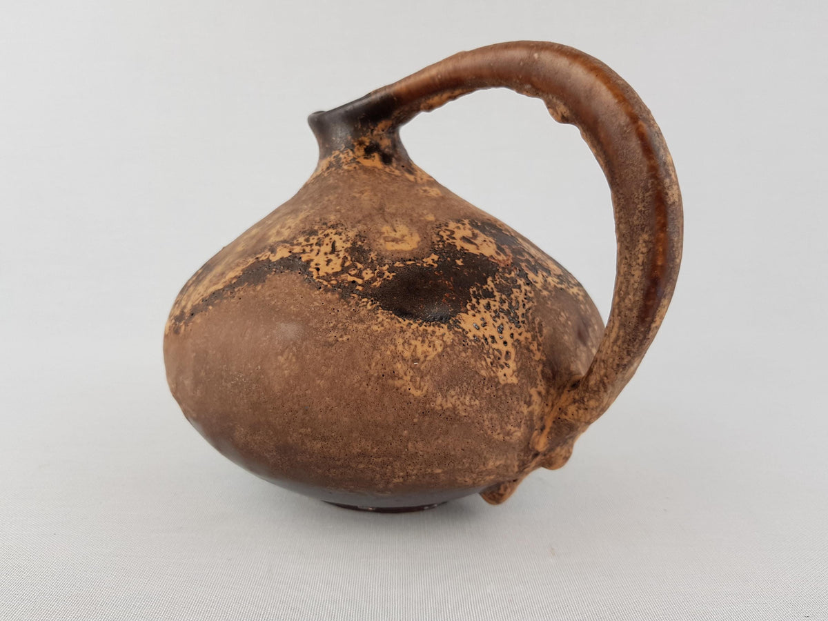 Vintage RUSCHA KERAMIK Iconic Brown Pitcher Vase 313 West German Pottery 1960 1970s