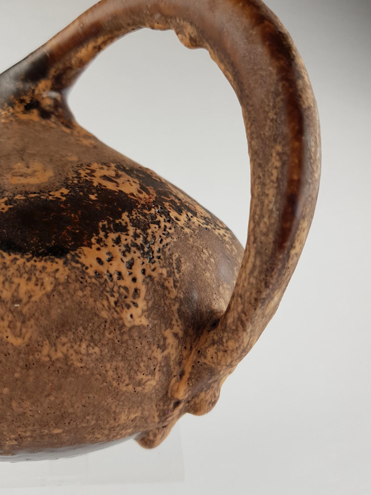 Vintage RUSCHA KERAMIK Iconic Brown Pitcher Vase 313 West German Pottery 1960 1970s