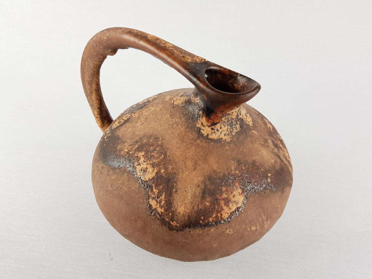 Vintage RUSCHA KERAMIK Iconic Brown Pitcher Vase 313 West German Pottery 1960 1970s