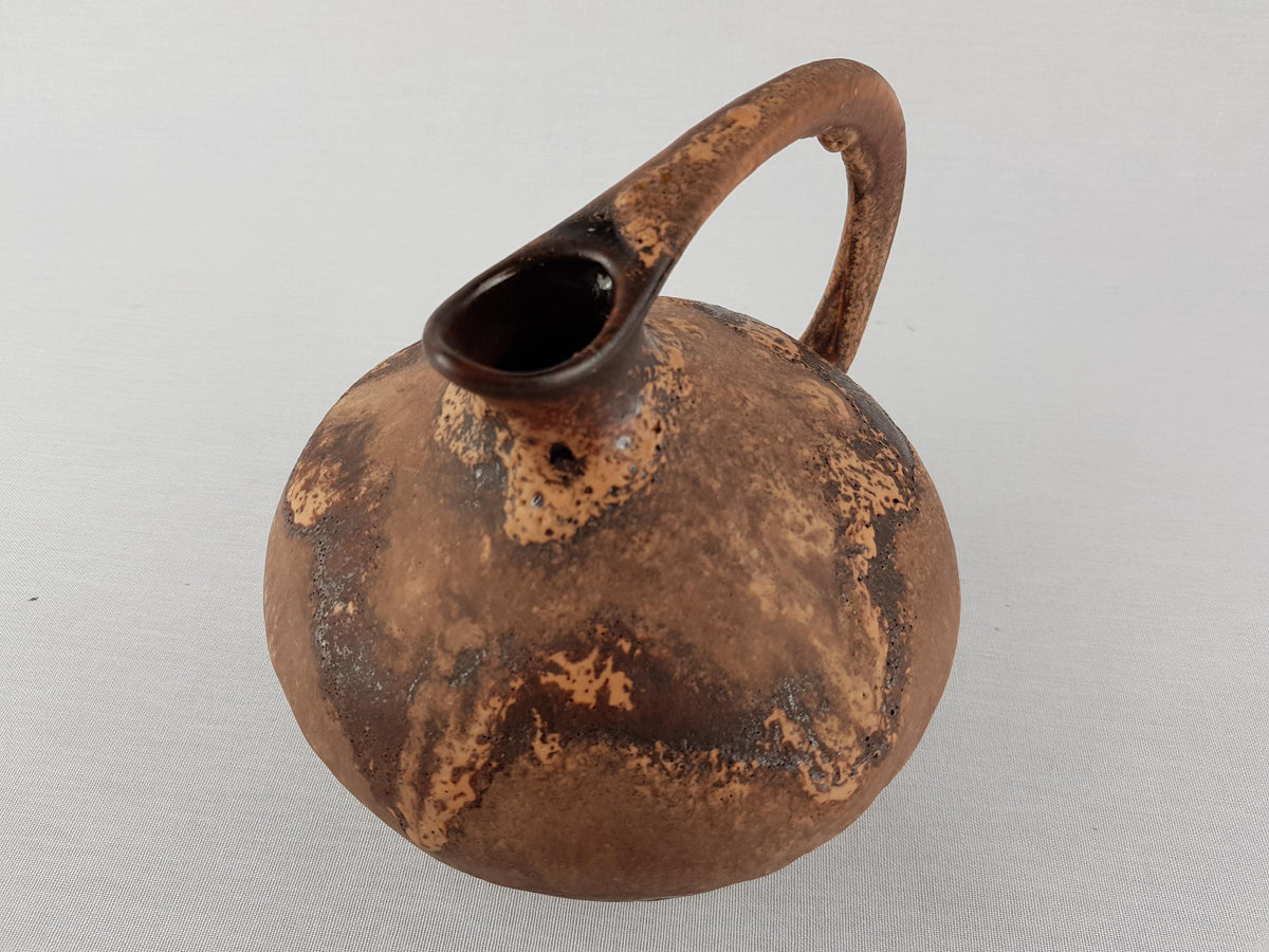 Vintage RUSCHA KERAMIK Iconic Brown Pitcher Vase 313 West German Pottery 1960 1970s
