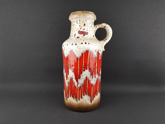 Vintage SCHEURICH KERAMIK Fat Lava Vase with Lora decor 407 35 West German Pottery 1970s