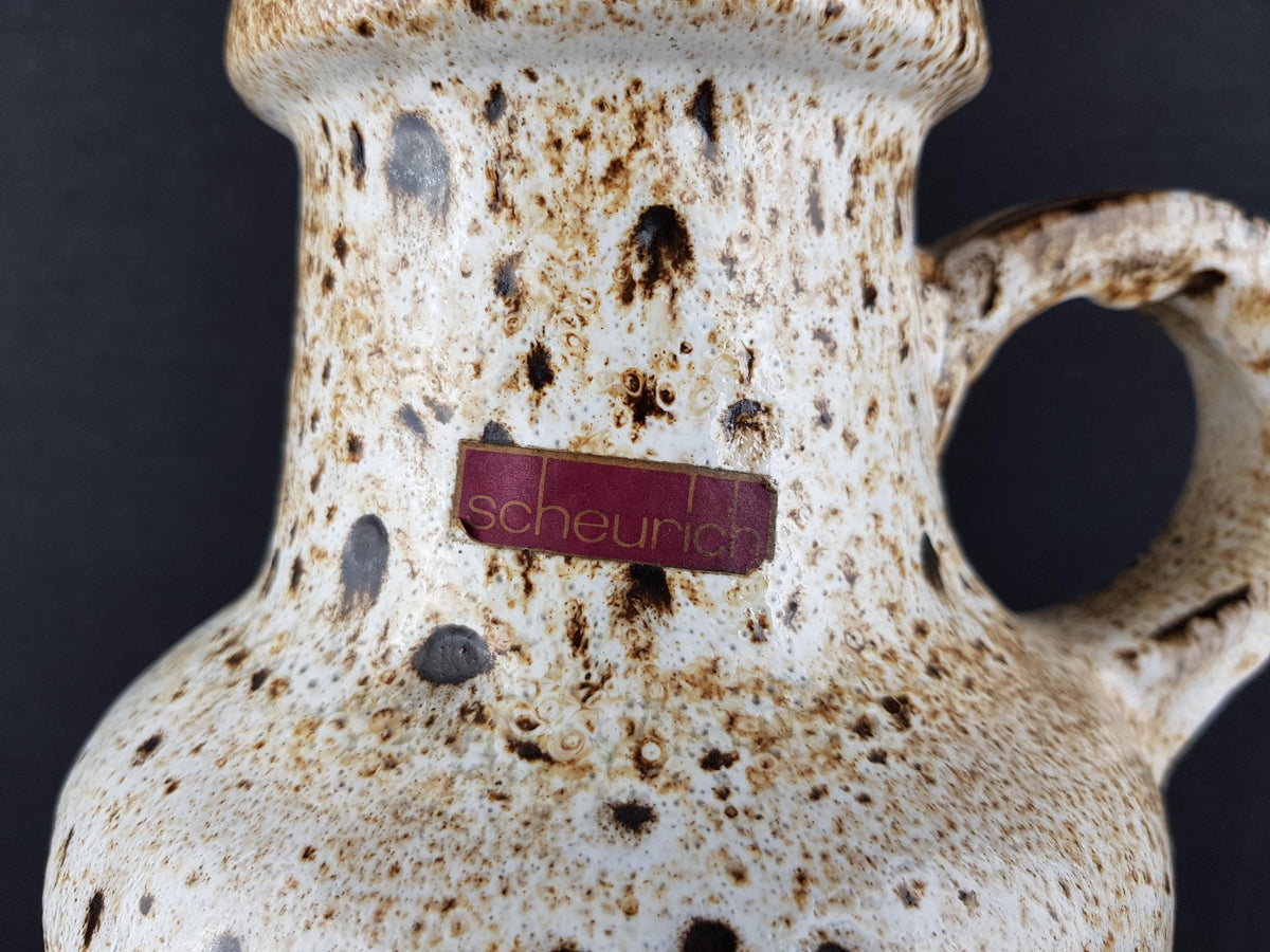 Vintage SCHEURICH KERAMIK Fat Lava Vase with Lora decor 407 35 West German Pottery 1970s