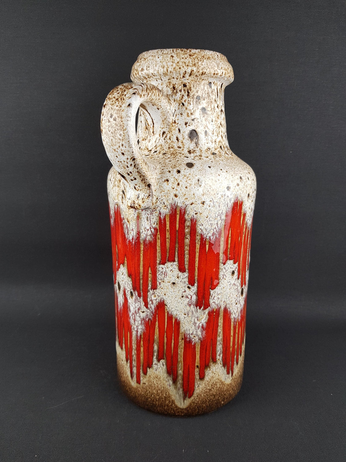 Vintage SCHEURICH KERAMIK Fat Lava Vase with Lora decor 407 35 West German Pottery 1970s
