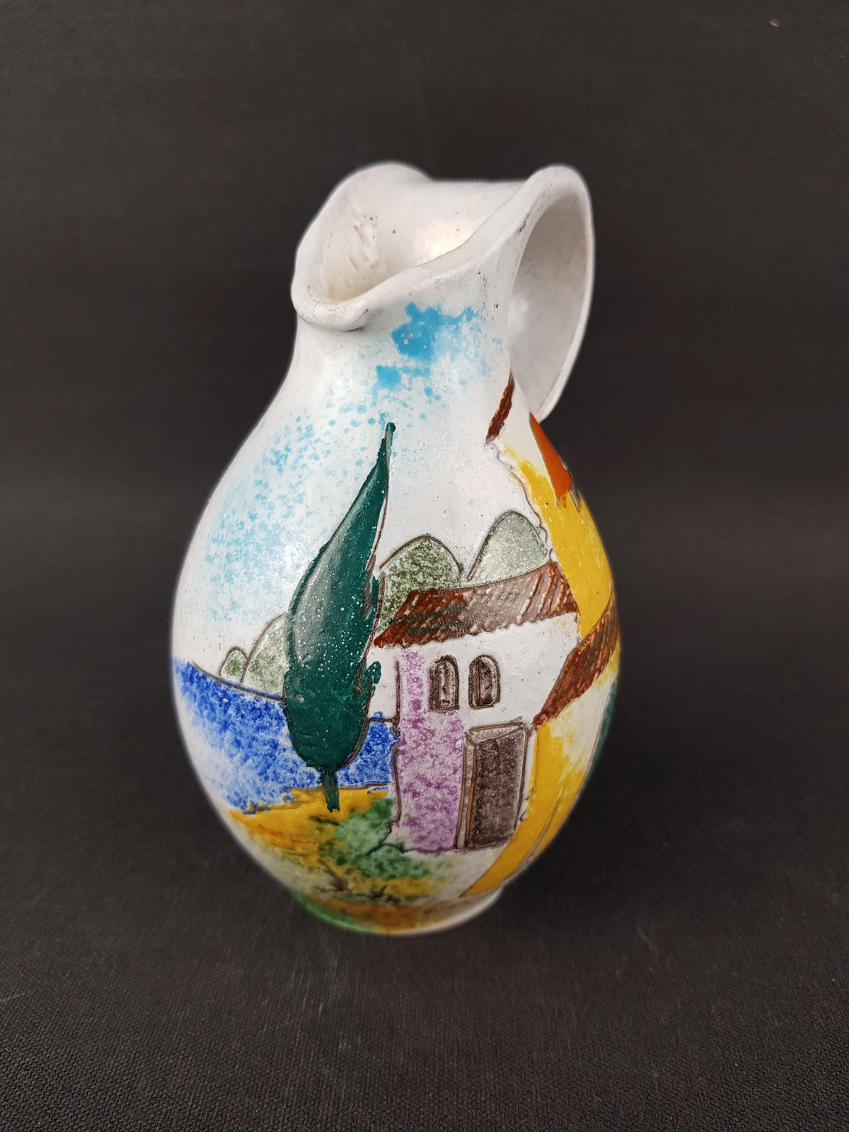 Vintage HUBER - R0ETHE KERAMIK Vase with GARDA decor West German Pottery 1950s