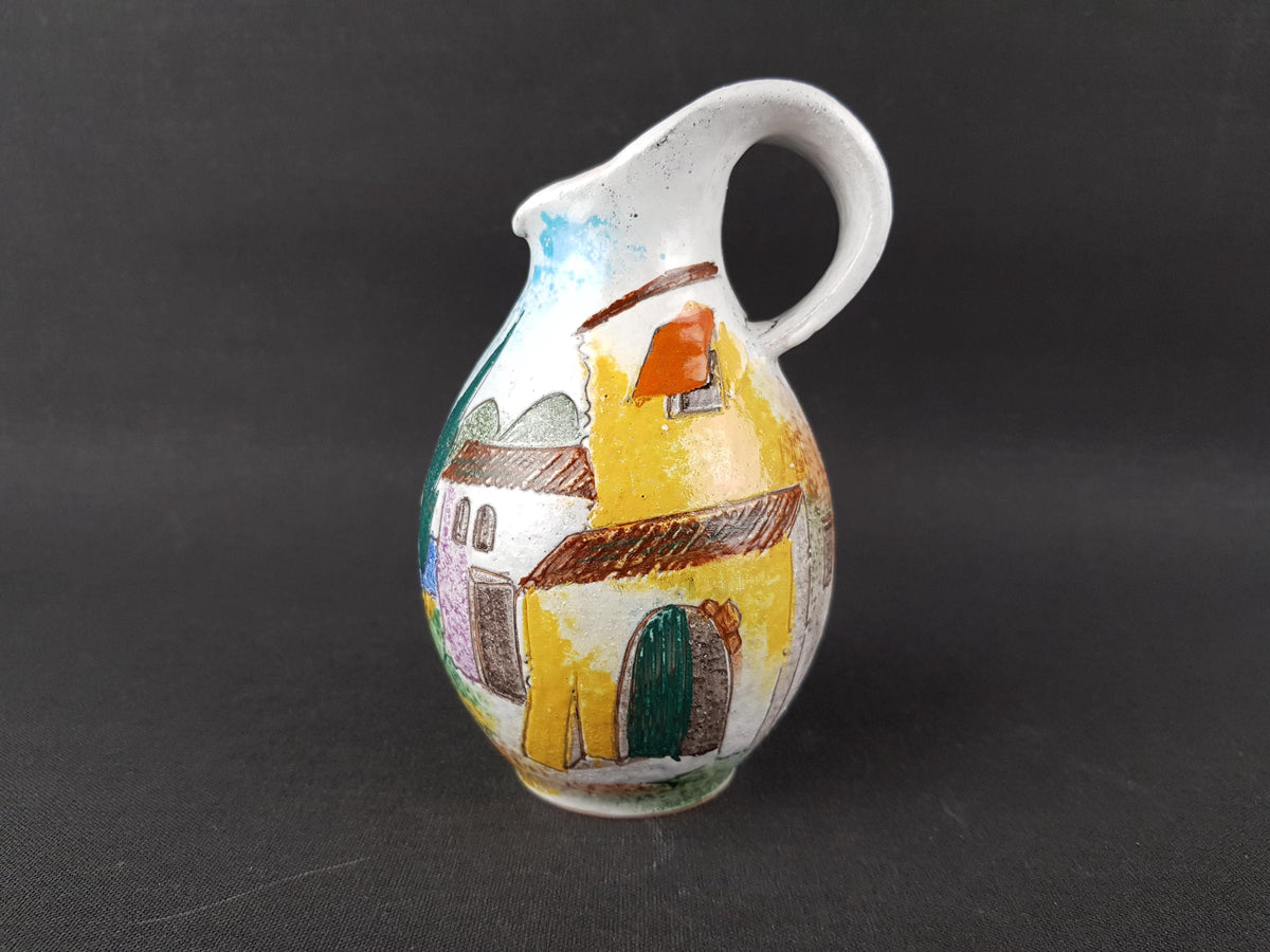 Vintage HUBER - R0ETHE KERAMIK Vase with GARDA decor West German Pottery 1950s