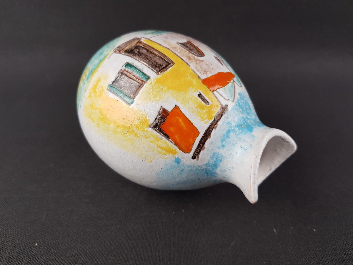 Vintage HUBER - R0ETHE KERAMIK Vase with GARDA decor West German Pottery 1950s