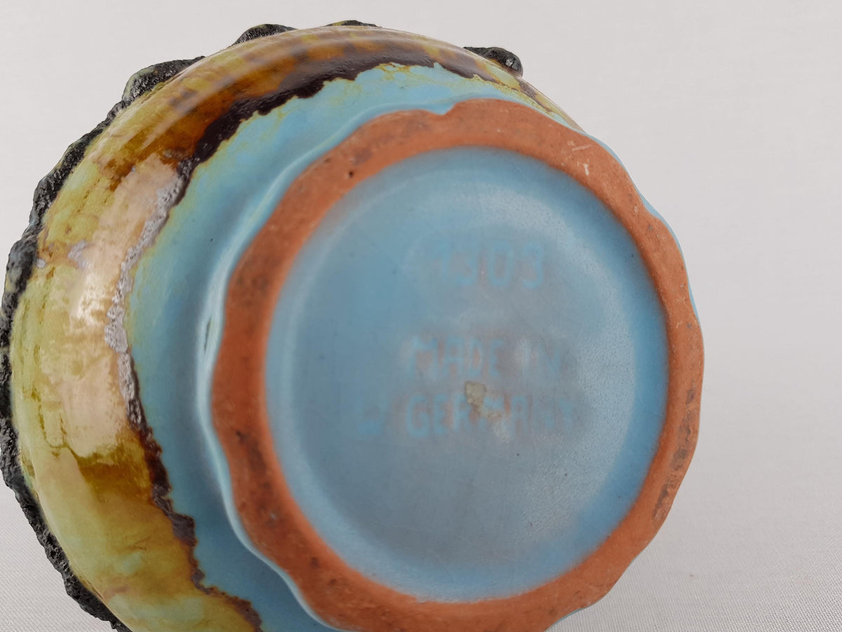 Vintage MAREI KERAMIK Fat Lava Vase with AROSA Decor 1303 West German Pottery 1960s