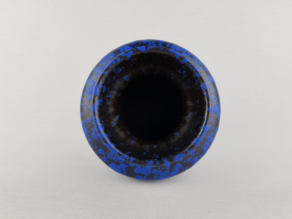 Vintage ES KERAMIK (Emons & Sohne) Blue Mottled Vase 632-14 West German Pottery 1970s