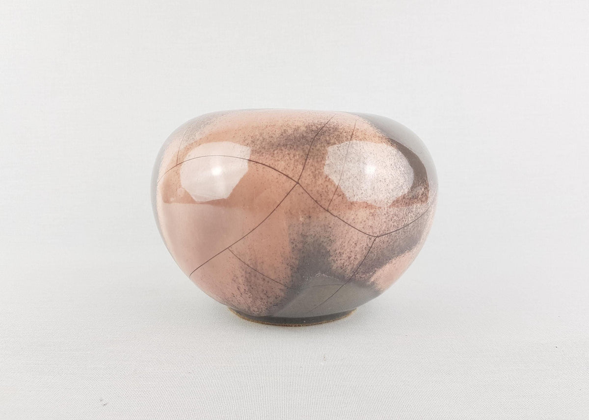 Vintage OTTO KERAMIK Pink Gray Ball Vase West German Pottery 1970s 1980s