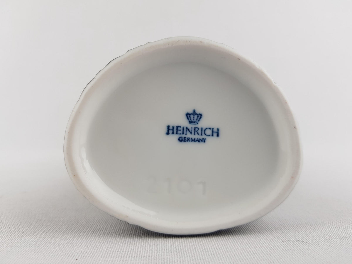 Vintage HEINRICH BAVARIA Black Porcelain Vase 2101 West German Pottery 1960s 1970s