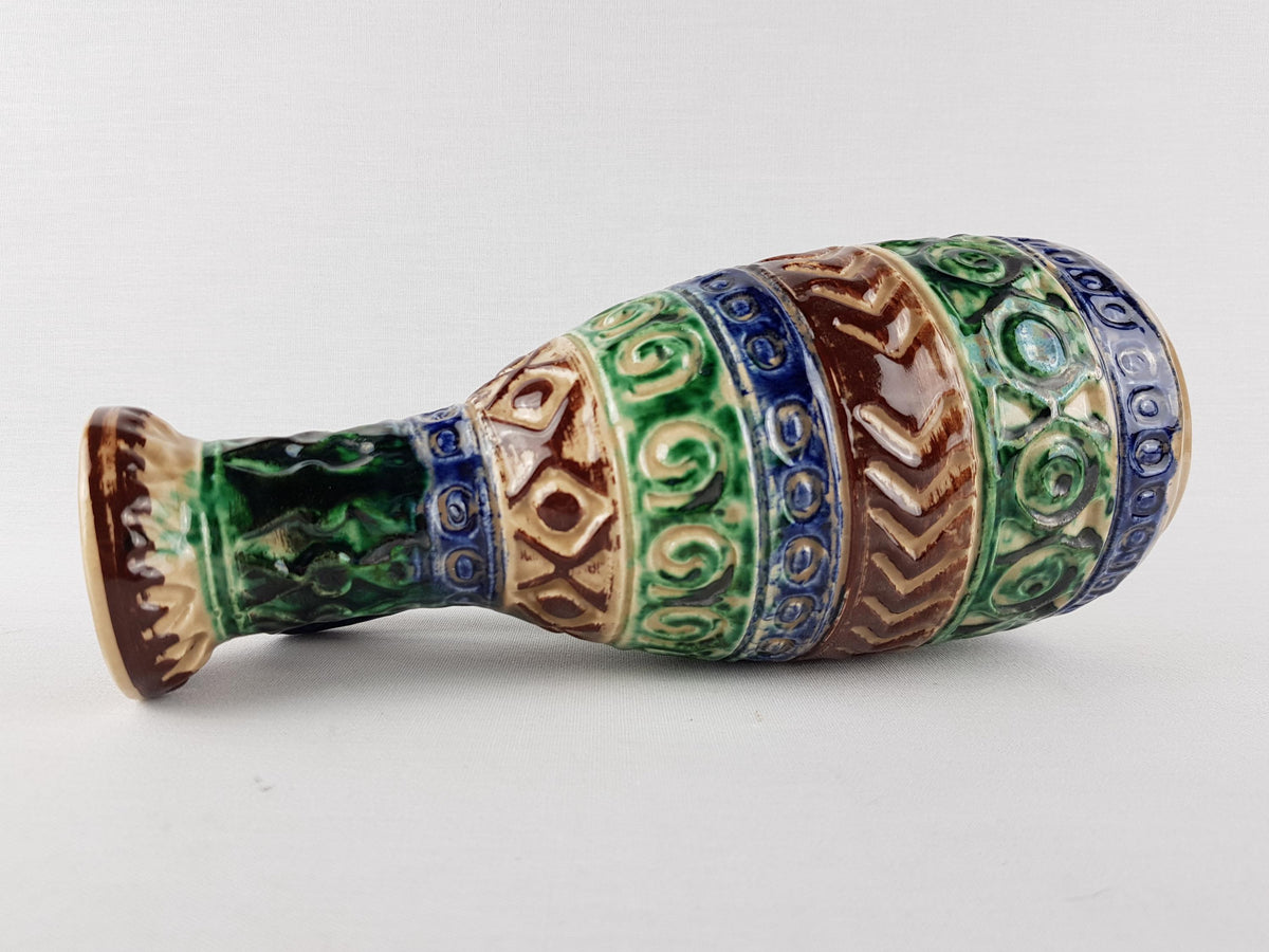 Vintage BAY KERAMIK Handled Vase 93 25 West German Pottery 1970s