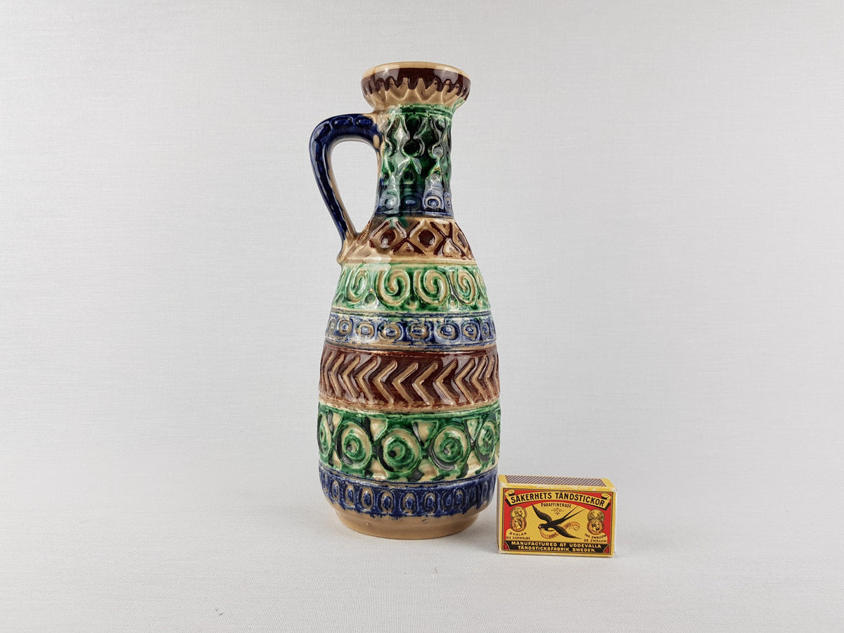 Vintage BAY KERAMIK Handled Vase 93 25 West German Pottery 1970s