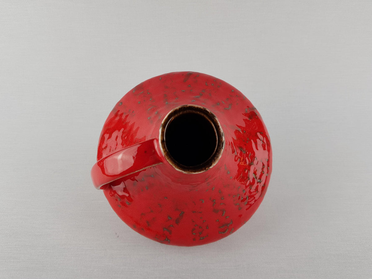 Vintage CARSTENS TONNIESHOF Handled Red Vase 200 By Gerda Heuckeroth West German Pottery 1960s
