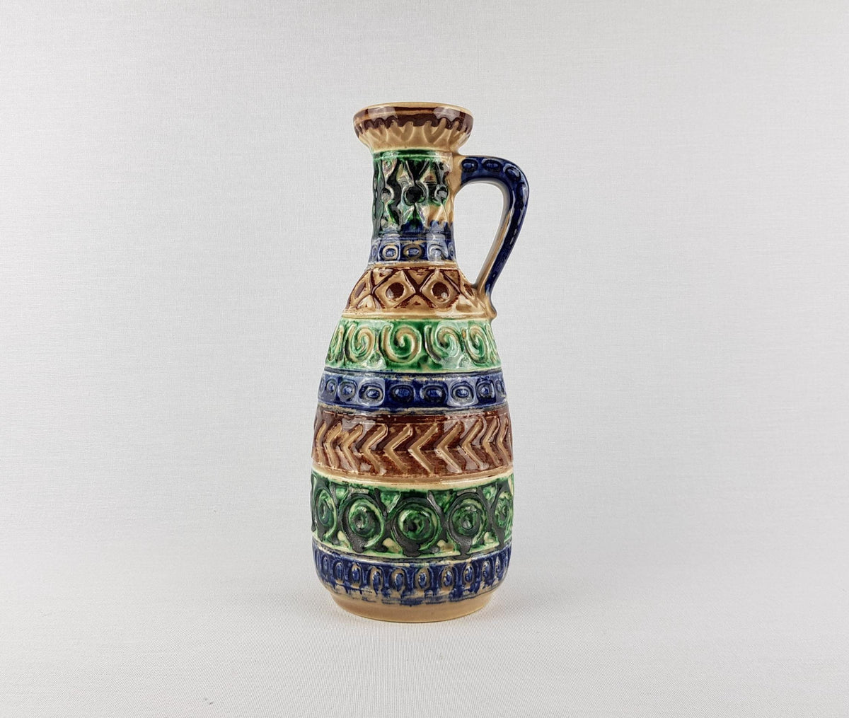 Vintage BAY KERAMIK Handled Vase 93 25 West German Pottery 1970s