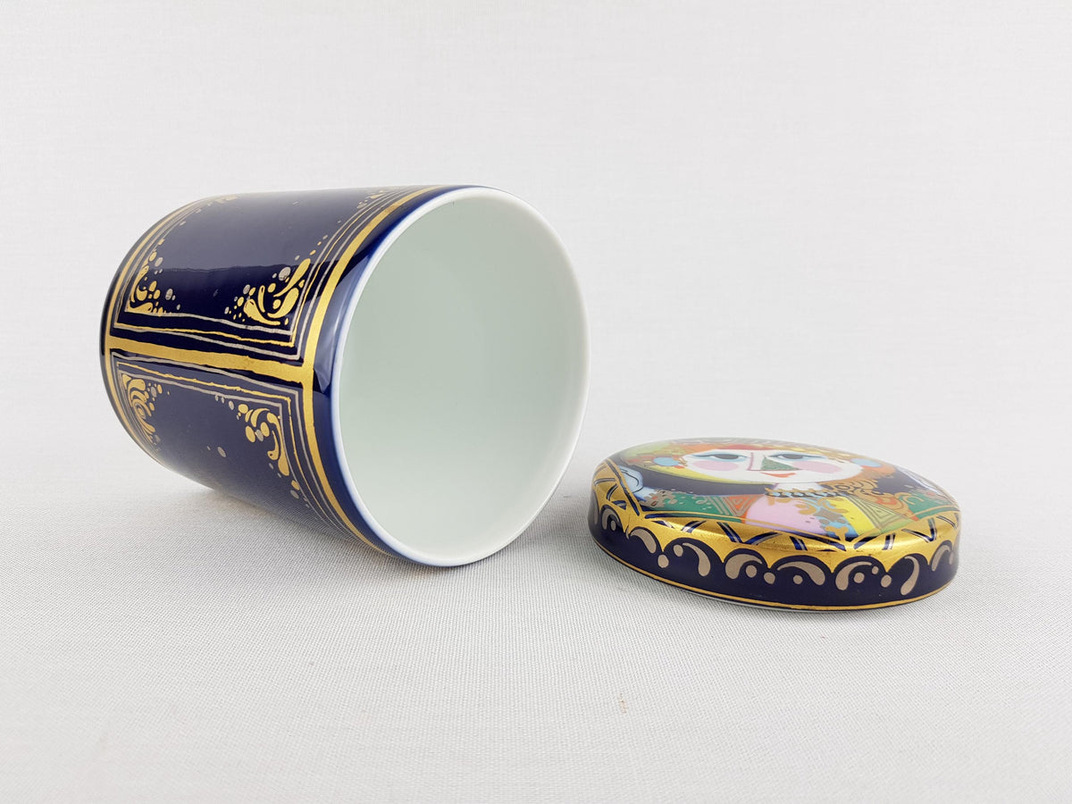 Vintage ROSENTHAL PORZELLAN Studio Linie Porcelain Storage Box 1001 Night Serie by Bjorn Wiinblad 1970s