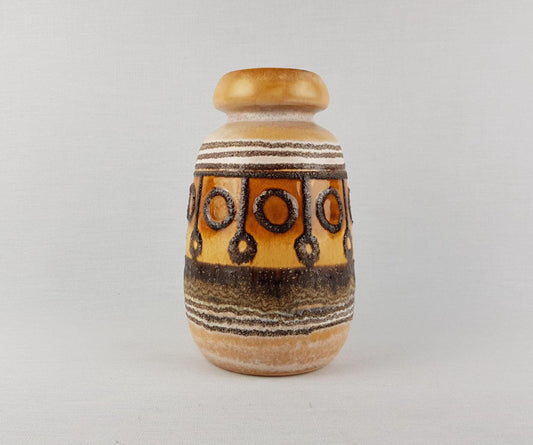 Vintage VEB HALDENSLEBEN Beige Yellow Caramel Vase 2601 D East German Pottery 1960s 1970s