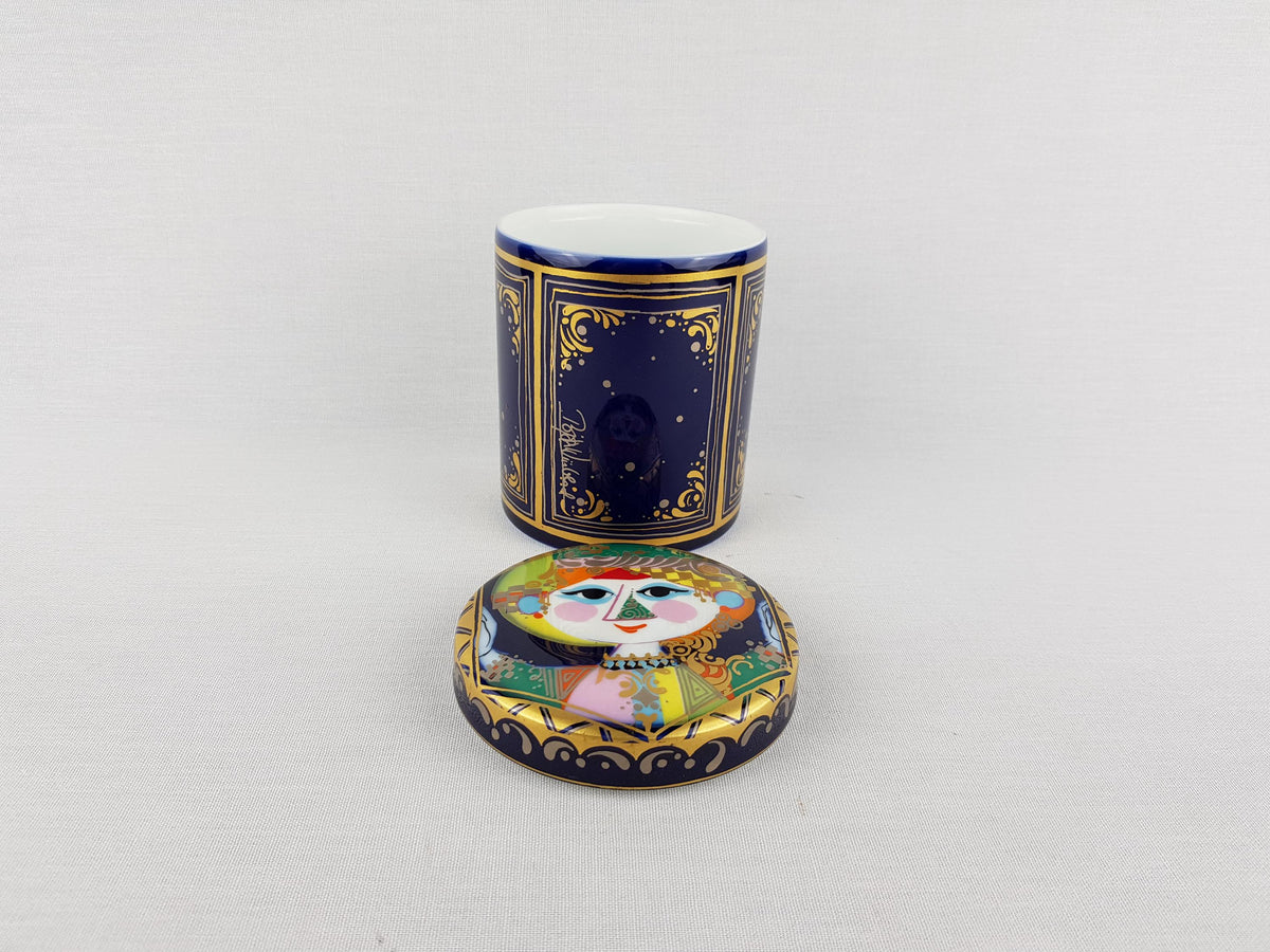 Vintage ROSENTHAL PORZELLAN Studio Linie Porcelain Storage Box 1001 Night Serie by Bjorn Wiinblad 1970s