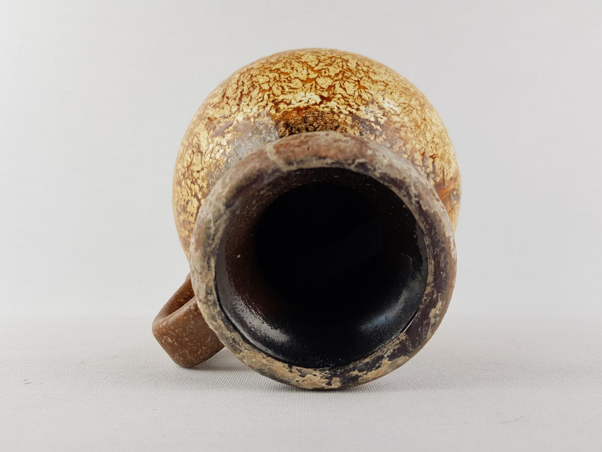 Vintage SCHEURICH KERAMIK Brown and Beige Fat Lava Vase 495-16 with Haro decor West German Pottery 1960s 1970s