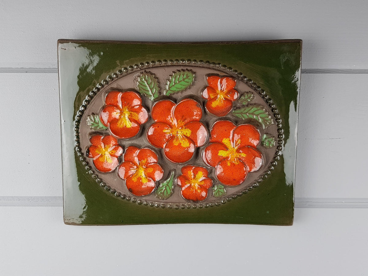 Vintage Scandinavian JIE GANTOFTA SWEDEN Wall Plate Flower decor 850 1960s