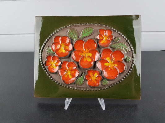 Vintage Scandinavian JIE GANTOFTA SWEDEN Wall Plate Flower decor 850 1960s