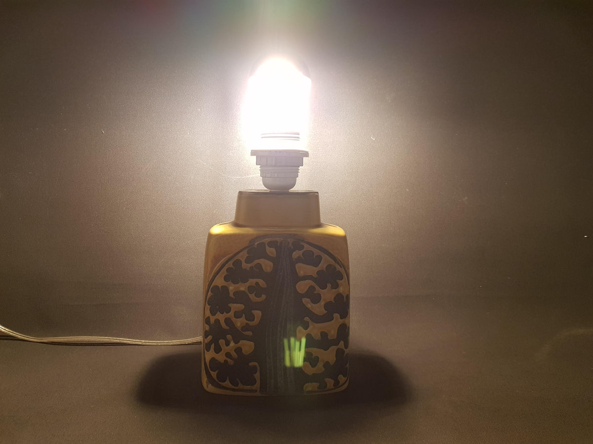 Rare Vintage ROYAL COPENHAGEN Ocher Tablelamp from the Baca Design Line by Johanne Gerber from Denmark Danish Pottery 1960-70
