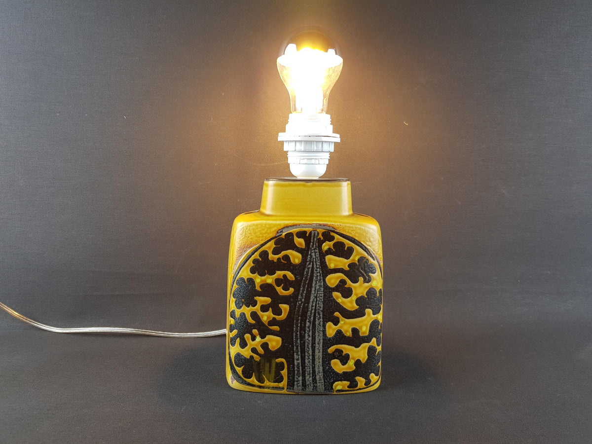 Rare Vintage ROYAL COPENHAGEN Ocher Tablelamp from the Baca Design Line by Johanne Gerber from Denmark Danish Pottery 1960-70