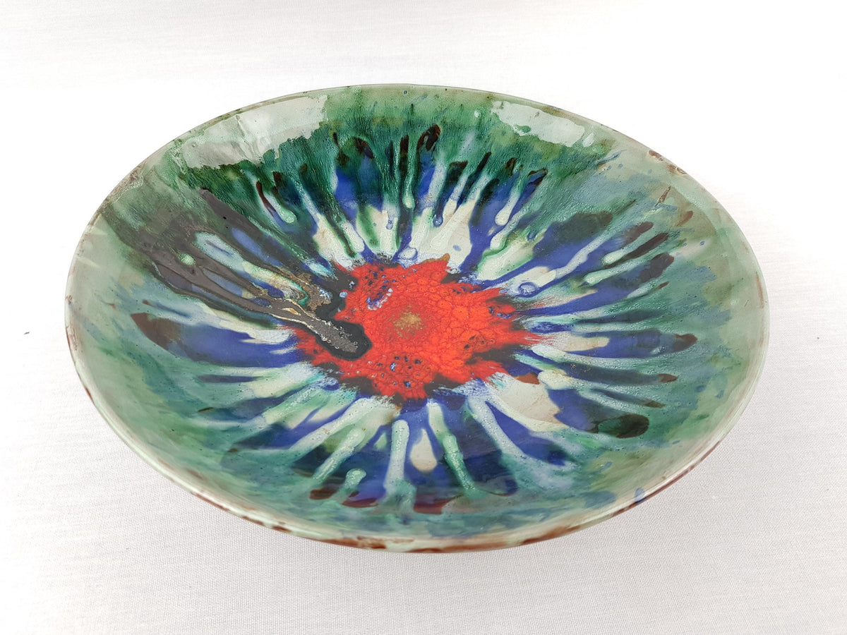 Rare Vintage MAJOLICA VAROSLOD Bowl Hungarian Art Pottery 1960-1970s