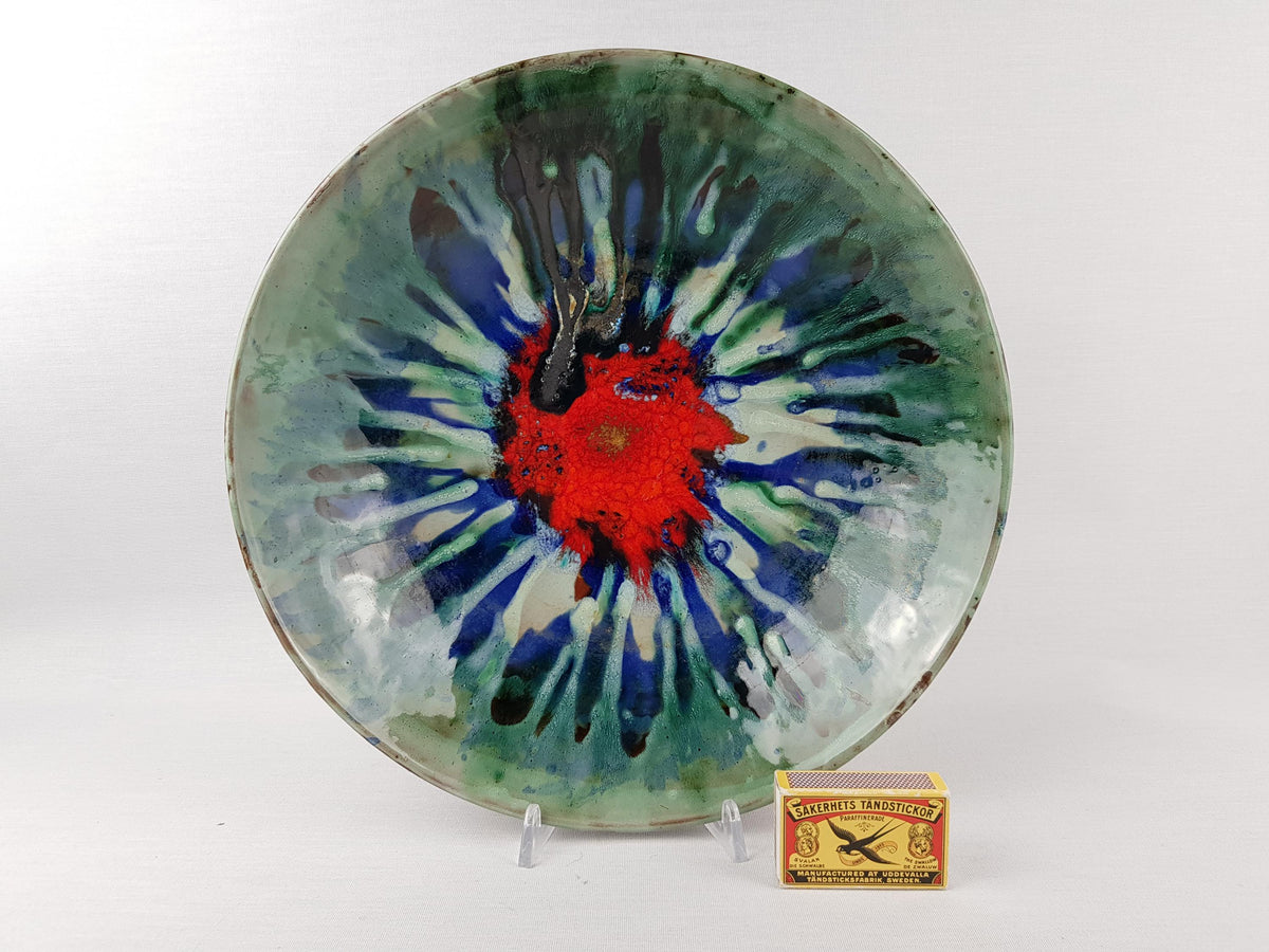 Rare Vintage MAJOLICA VAROSLOD Bowl Hungarian Art Pottery 1960-1970s