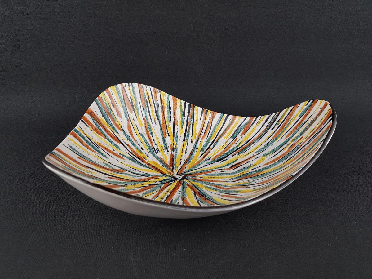 Vintage UBELACKER Ceramic Bowl with LOLA Decor 572 West German Pottery 1957