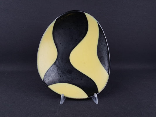 Vintage VAN DAALEN KERAMIK Yellow and Black Bowl/ Plate West German Pottery 1950s