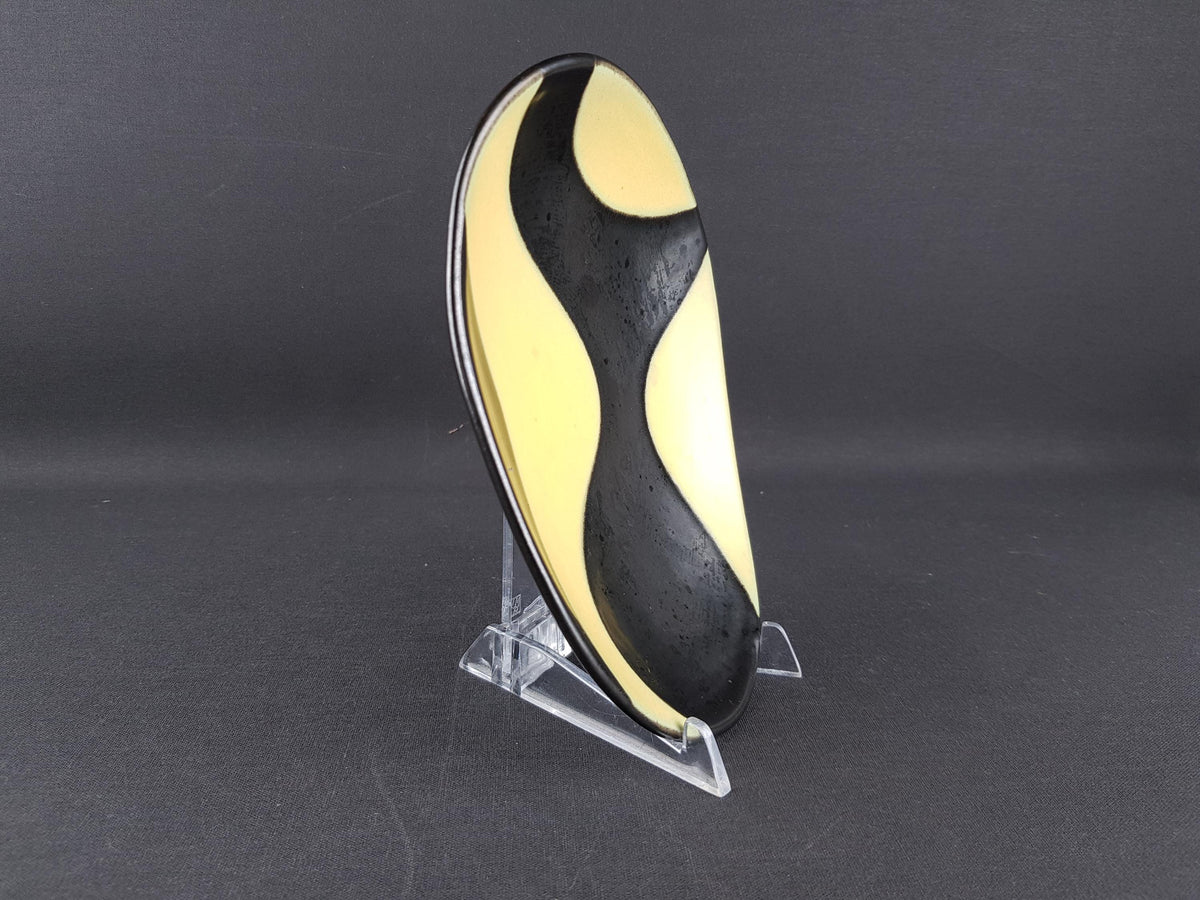 Vintage VAN DAALEN KERAMIK Yellow and Black Bowl/ Plate West German Pottery 1950s