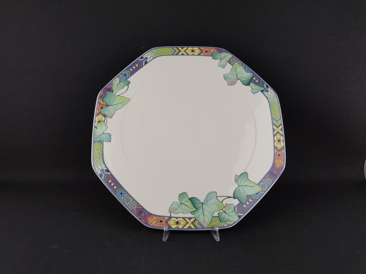 Vintage VILLEROY and BOCH White Plate with Pasadena Decor West Germany 1980s