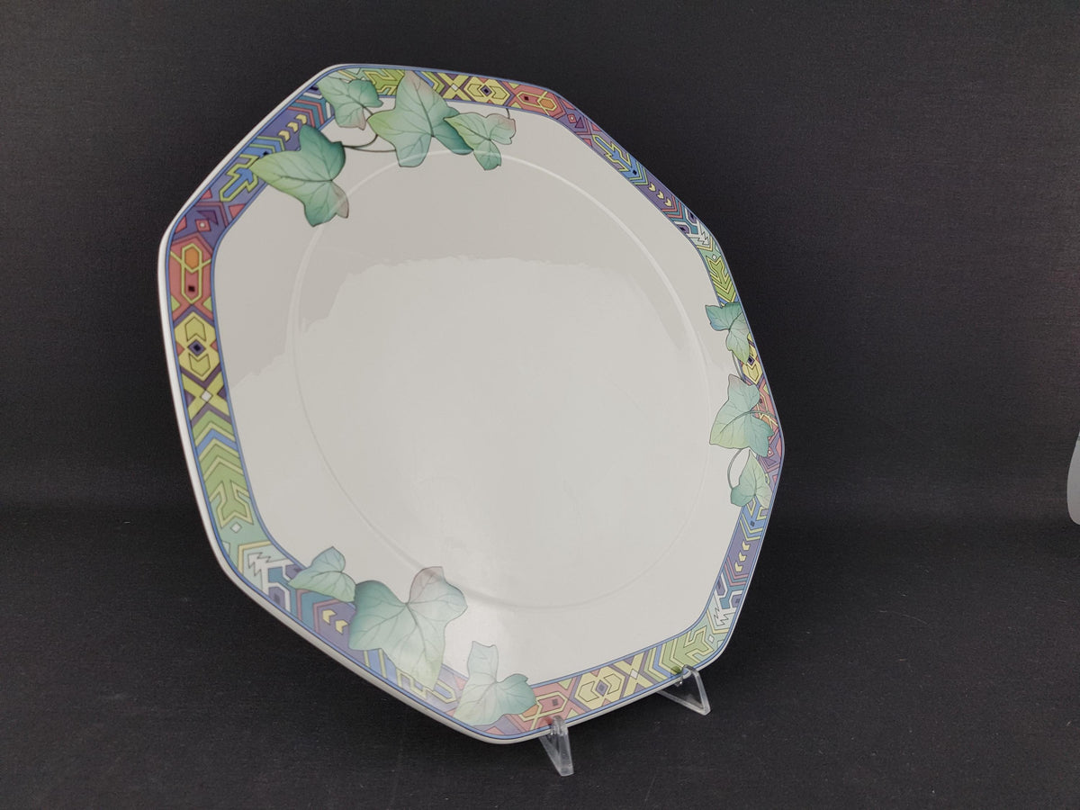Vintage VILLEROY and BOCH White Plate with Pasadena Decor West Germany 1980s
