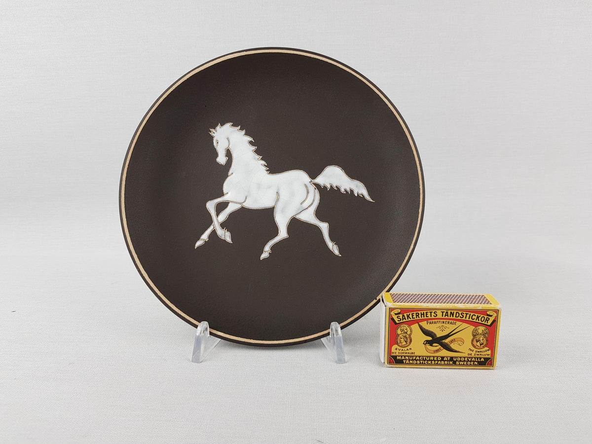 Vintage RUSCHA KERAMIK Wall Plate with Horse Decor 717 1 West German Pottery 1960s