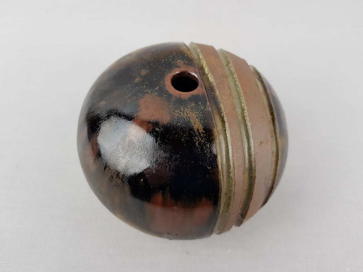 Vintage Danish Studio Art Pottery Ball Vase by AAGE WÜRTZ Denmark 1960-70s