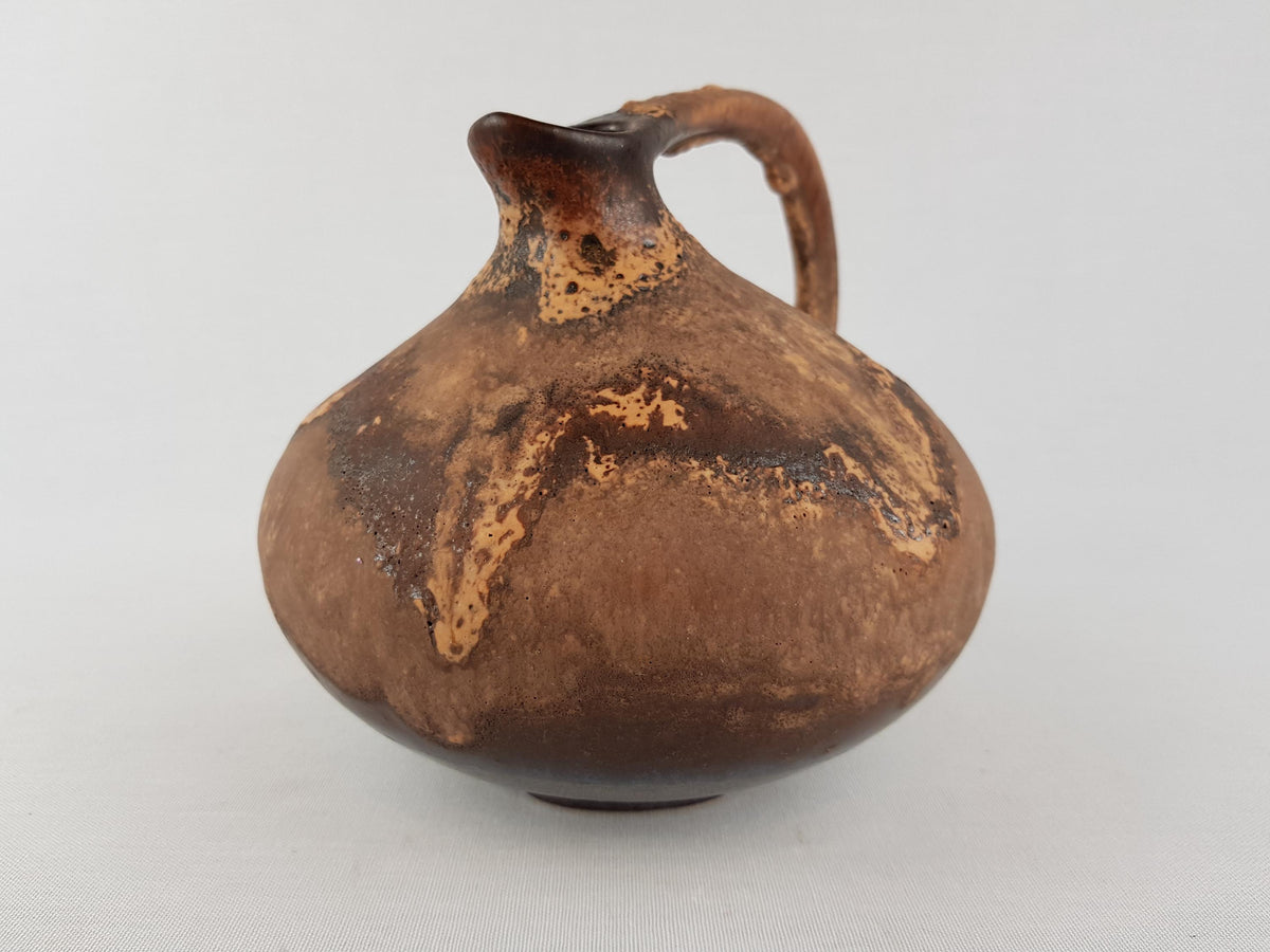 Vintage RUSCHA KERAMIK Iconic Brown Pitcher Vase 313 West German Pottery 1960 1970s