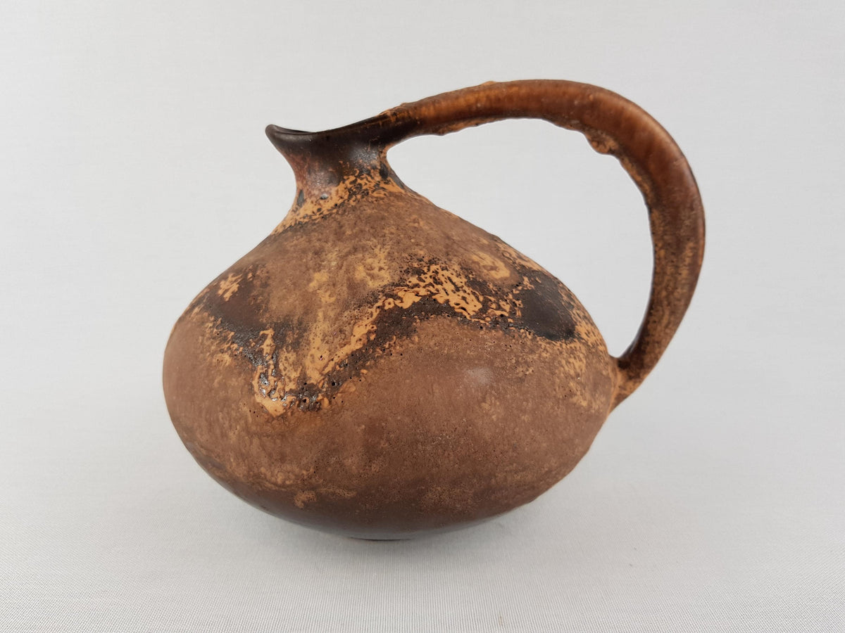 Vintage RUSCHA KERAMIK Iconic Brown Pitcher Vase 313 West German Pottery 1960 1970s