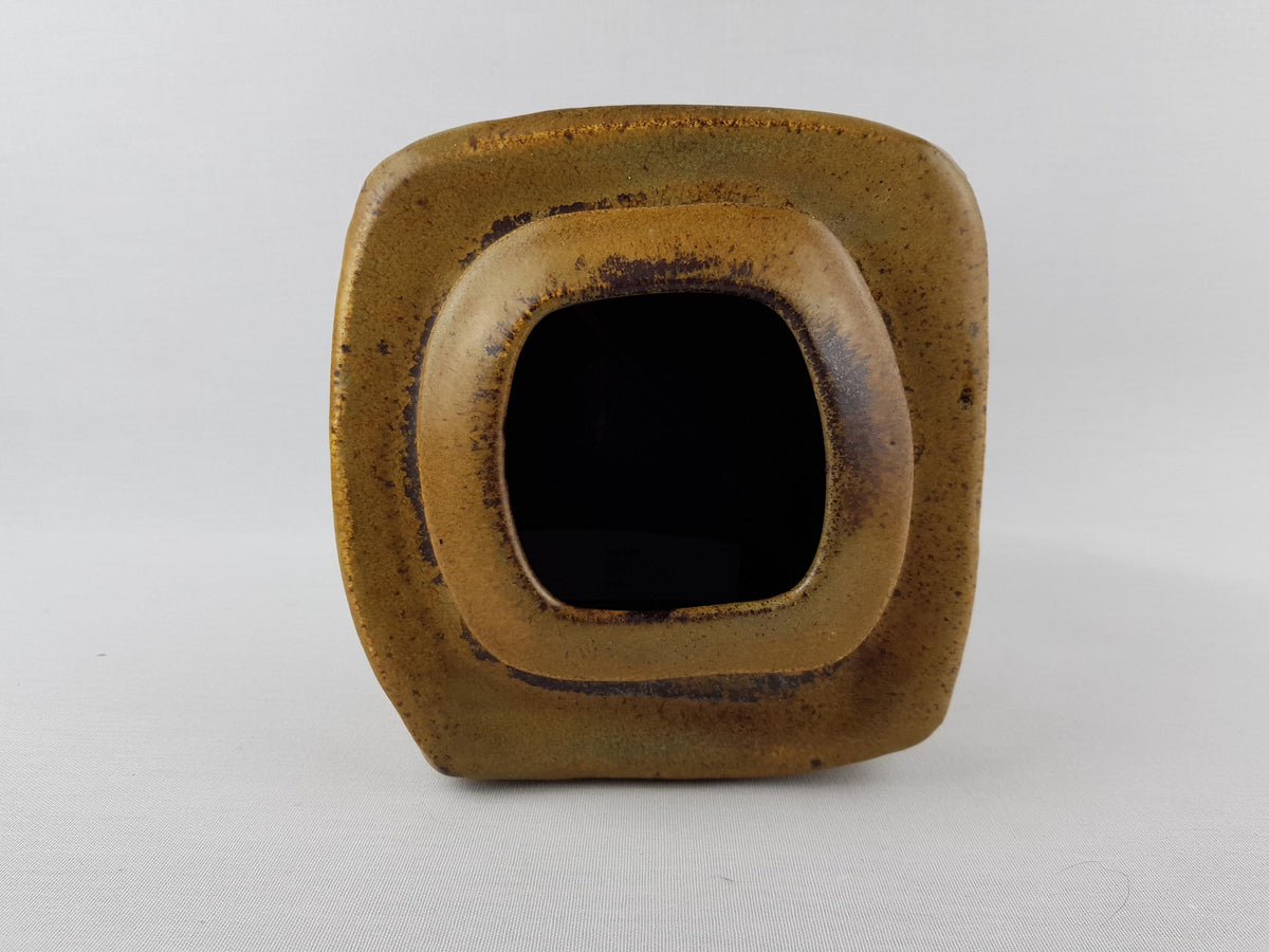 Rare Vintage STEULER KERAMIK Brown Ceramic Vase 916 by Heiner Balzar from the Objekt Series West German Pottery 1980s
